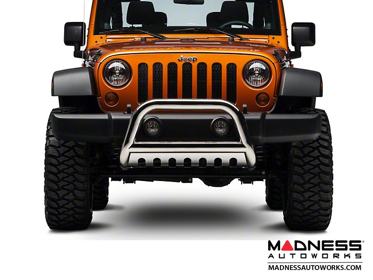 Jeep Wrangler JK Bull Bar 3" Black with Stainless Steel MADNESS Autoworks Auto Parts and